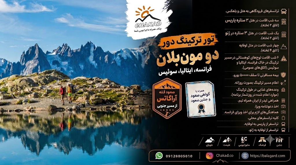 ترکینگ دور مون بلان فرانسه ، ایتالیا و سوئیس